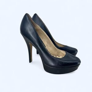 Black Leather Platform Pump Sky High Stiletto Clubwear Heel